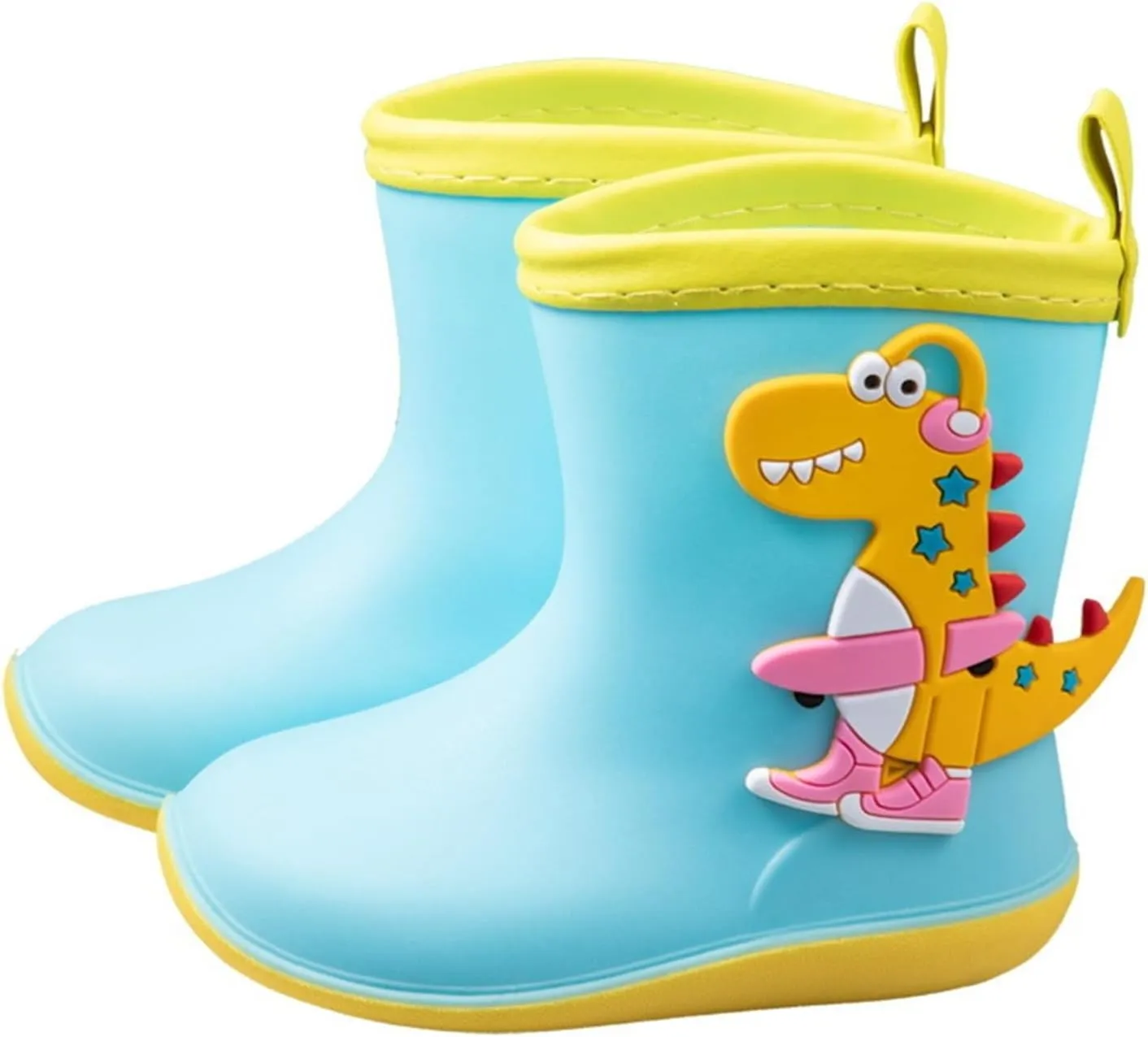 Toddler Dinosaurs Print Rain Boots Waterproof Rubber Rain Boots Non Slip Children Water Shoes Slip On Mud Boots