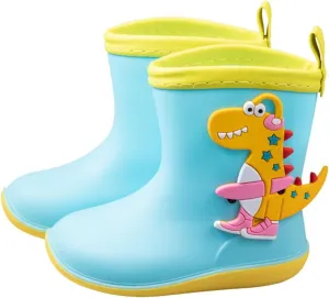 Toddler Dinosaurs Print Rain Boots Waterproof Rubber Rain Boots Non Slip Children Water Shoes Slip On Mud Boots