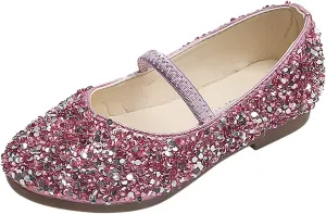 Toddler Dress Shoes,Baby Children Girls Princess Shoes Bottom Dance Sequined Leather Soft Baby Dress Shoes 1-11 Years