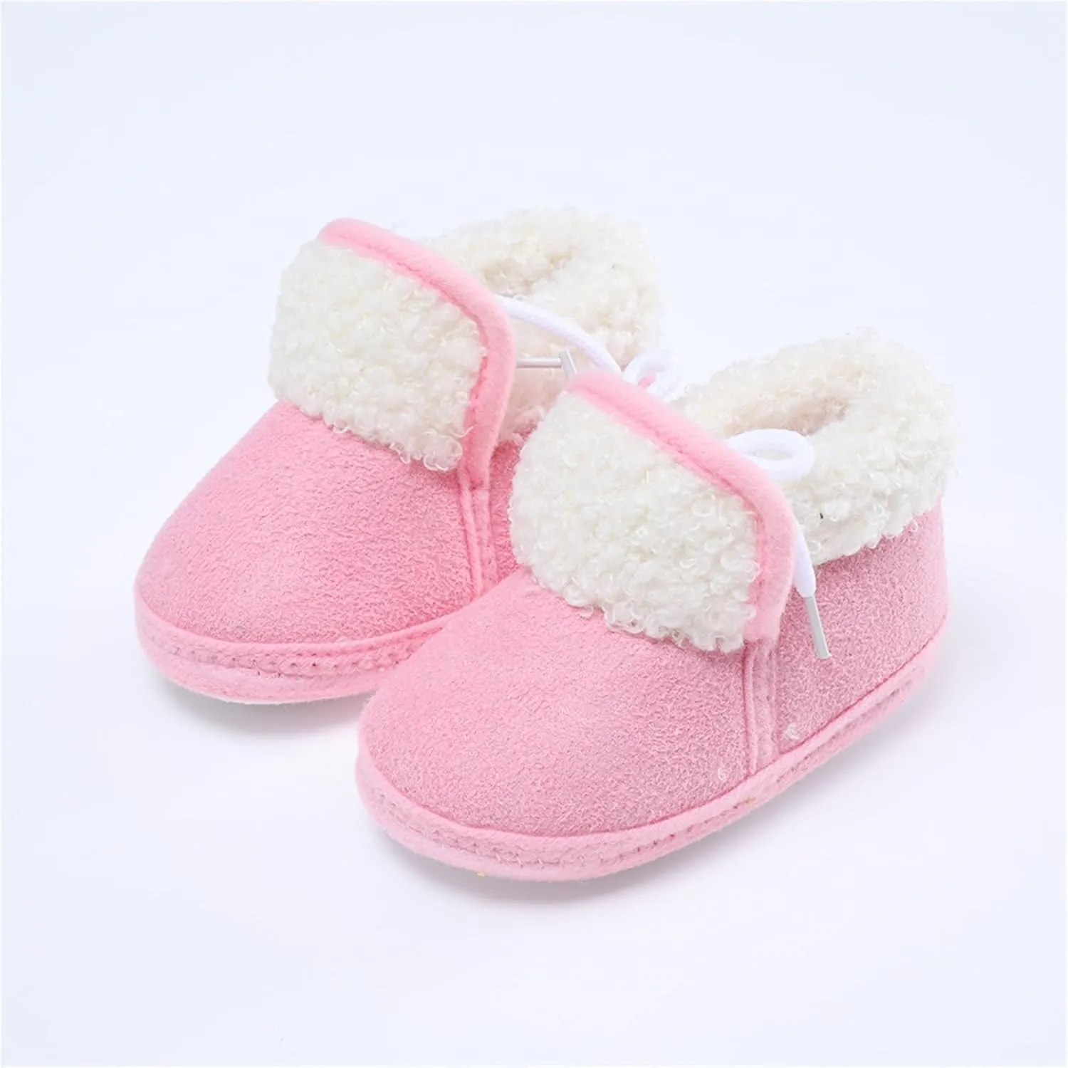 Toddler Fuzzy Soft Booties Winter Outdoor Snow Shoes Baby Boys Girls Cotton Warm Boots Non Slip Comfy Ankle Sneaker