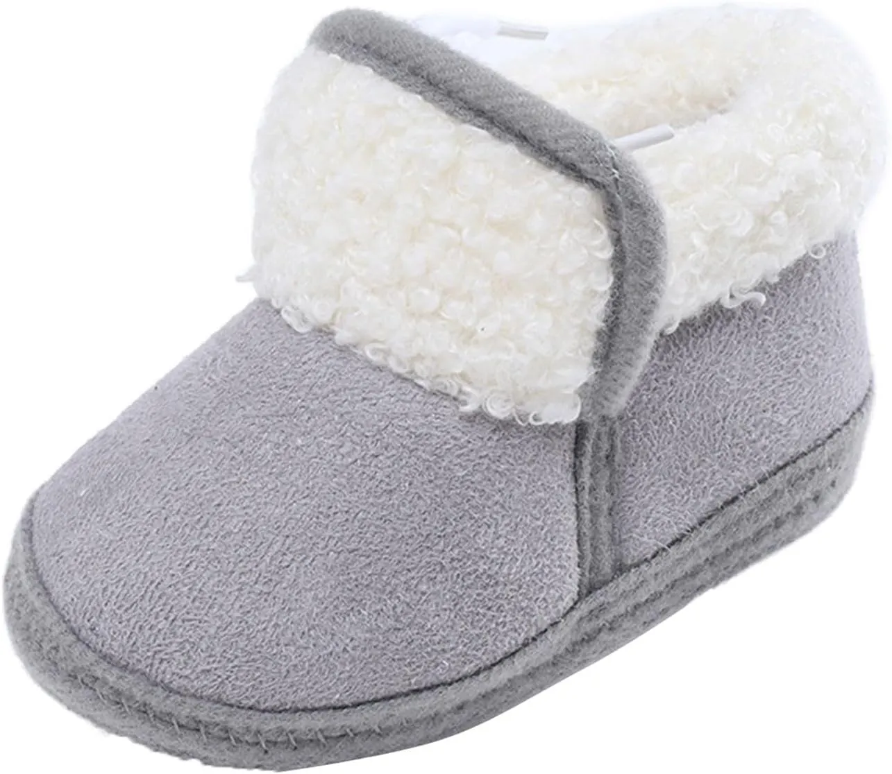 Toddler Fuzzy Soft Booties Winter Outdoor Snow Shoes Baby Boys Girls Cotton Warm Boots Non Slip Comfy Ankle Sneaker