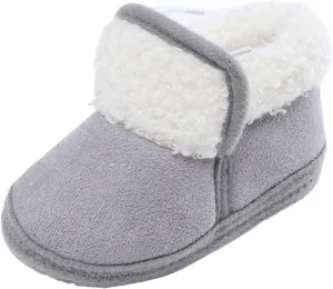 Toddler Fuzzy Soft Booties Winter Outdoor Snow Shoes Baby Boys Girls Cotton Warm Boots Non Slip Comfy Ankle Sneaker