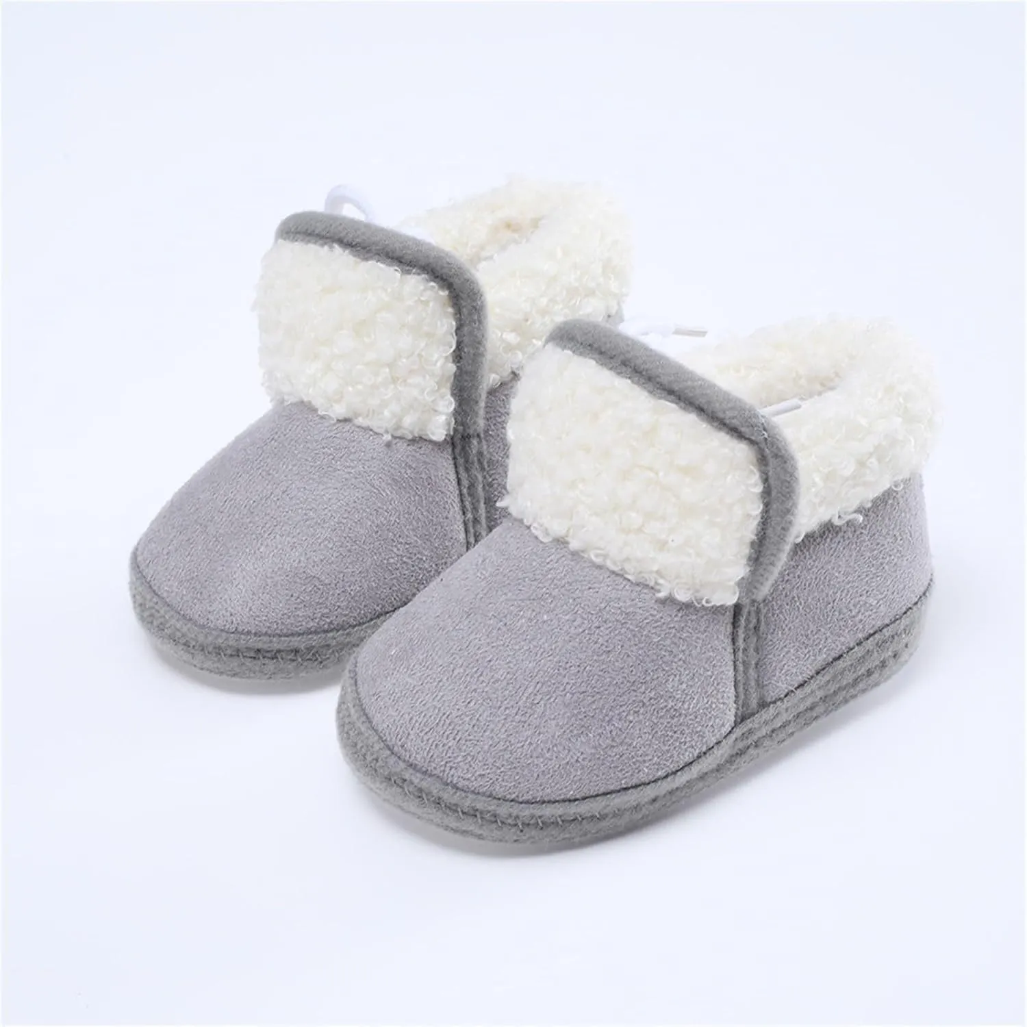 Toddler Fuzzy Soft Booties Winter Outdoor Snow Shoes Baby Boys Girls Cotton Warm Boots Non Slip Comfy Ankle Sneaker