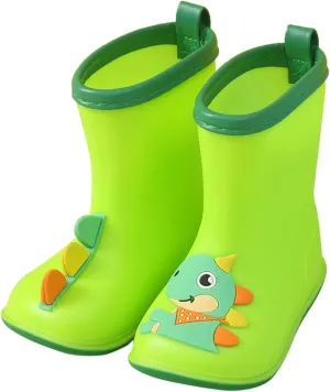 Toddler Kids Cartoon Animal Print Rain Boots Baby Water Shoes EVA Soft Outdoor Kids Rain Boots for Toddler Girl Fashion