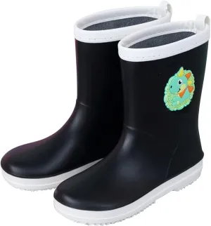 Toddler Kids Rain Boots Boys Girls Waterproof Rain Shoes Cute Cartoon Rainboots Mud Shoes for Water Toddler Boy Shoes (Black-2, 5 Big Kids)