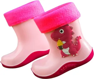 Toddler Rain Boots for Boys Girls, Dinosaur Cute Fun ??aterproof Non-Slip Bottom for Outdoor Play Kids Rain Shoes