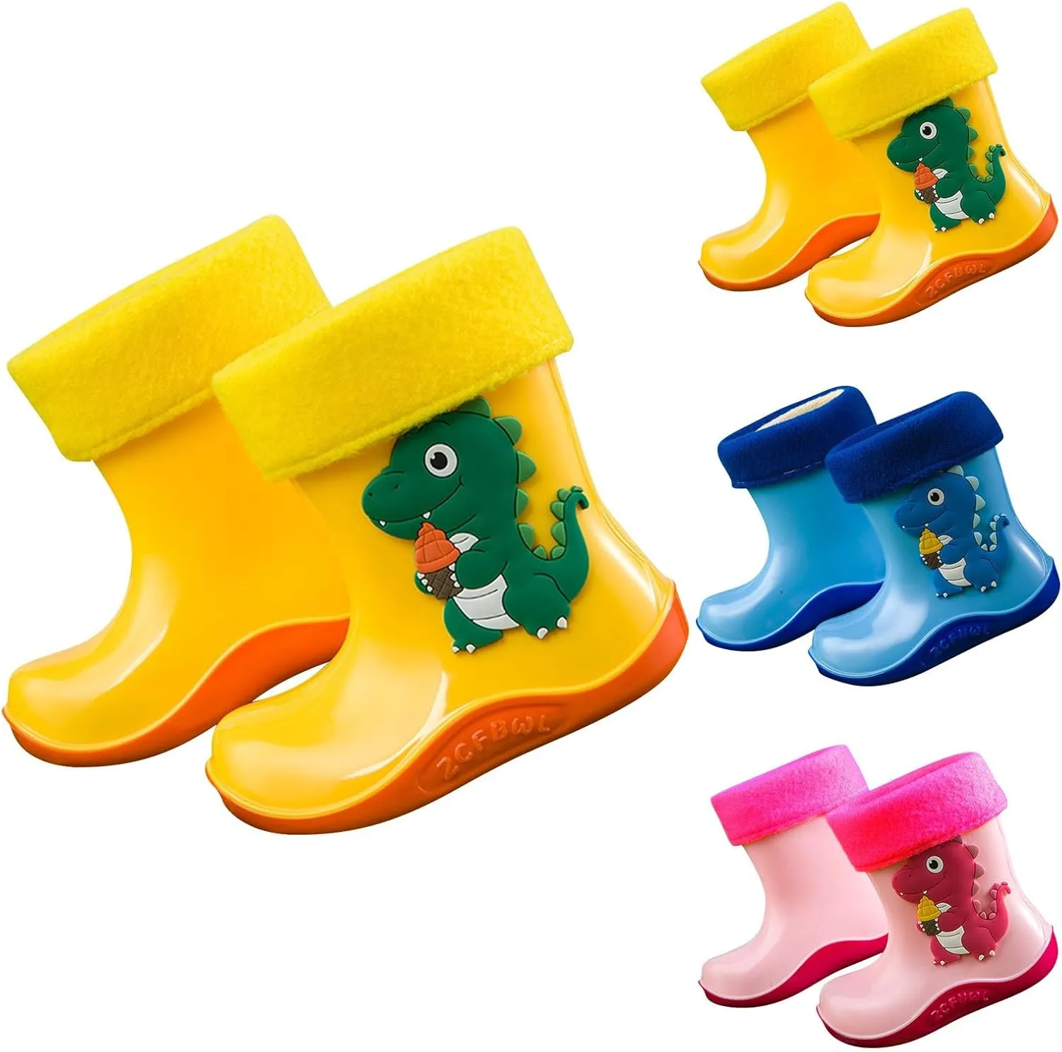 Toddler Rain Boots for Boys Girls, Dinosaur Cute Fun ??aterproof Non-Slip Bottom for Outdoor Play Kids Rain Shoes