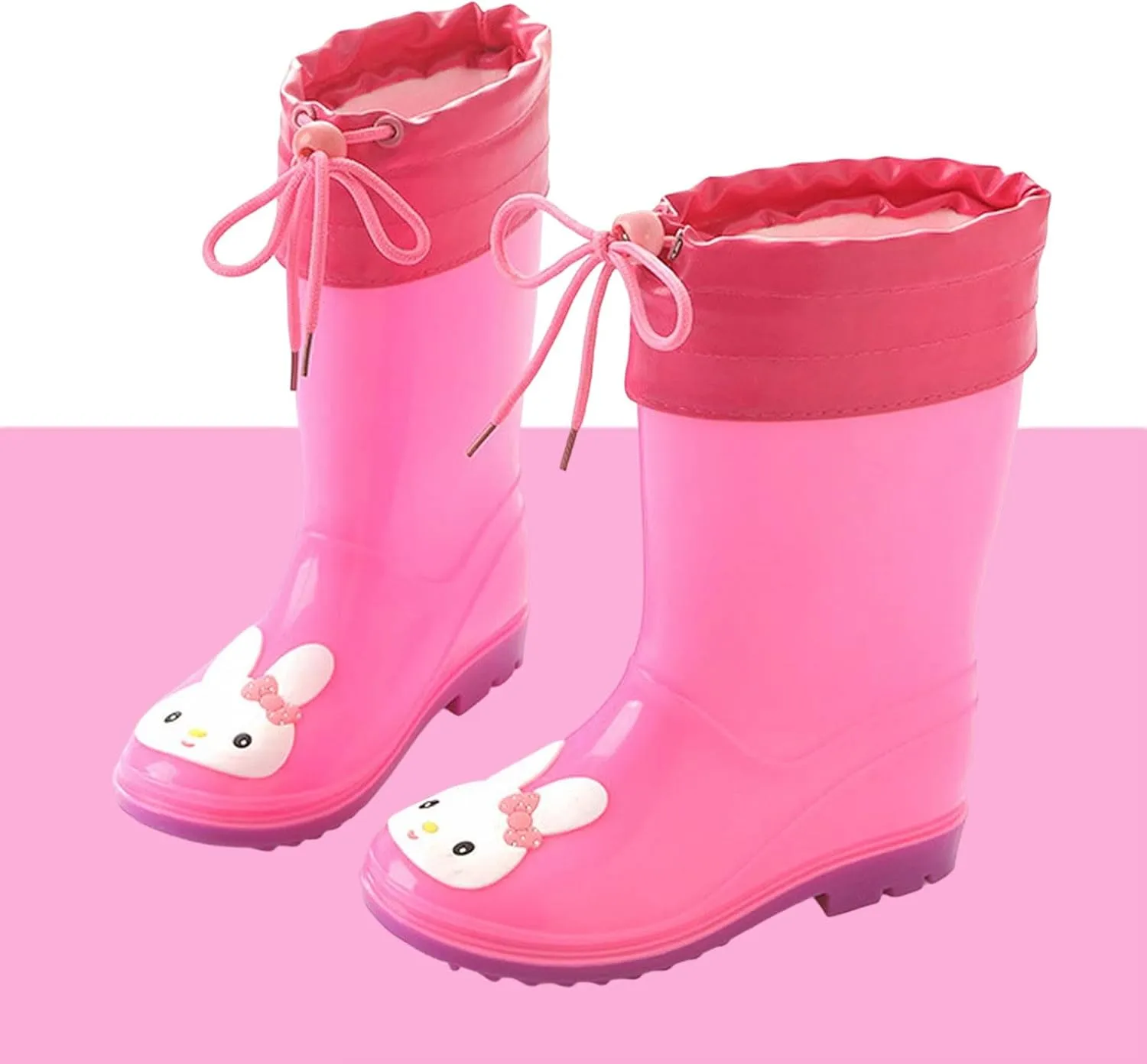 Toddler Rain Boots for Boys Girls Rubber Boots Waterproof Lightweight Unisex Child Rainboots Bear Cartoon Shoes