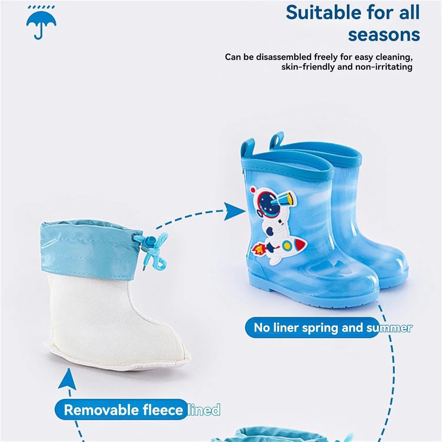 Toddler Rain Boots Kids Rain Boots Waterproo?? Rubber Boots For Girls Boys With Fun Patterns Big Boys Rain Boots Spac??