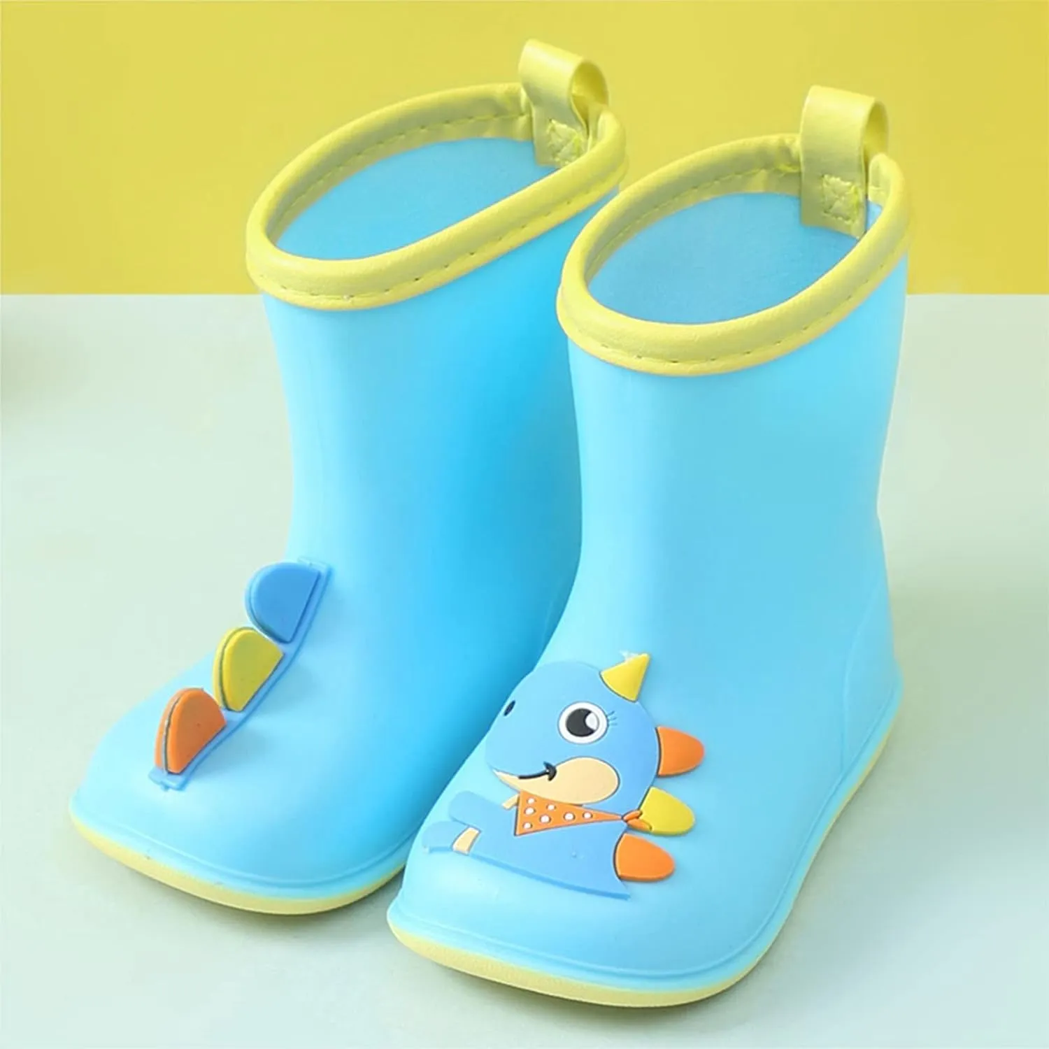 Toddler Slip On Rain Boots Kids Boys Girls Cute Cartoon Easy-on Lightweight Waterproof Easy On Garden Boots