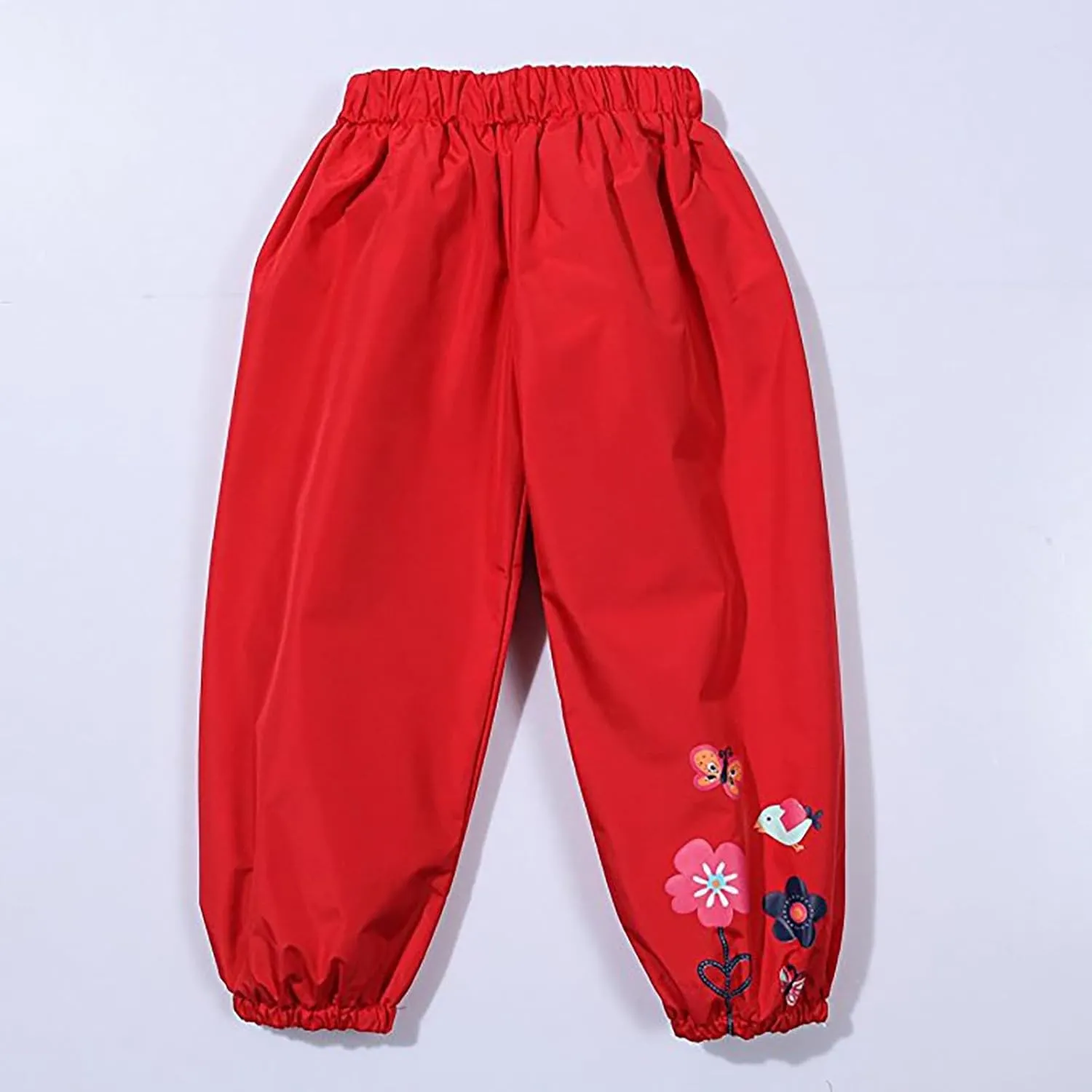 Toddler Waterproof Rain Pants Baby Boys Girls Lightweight Reusable Cute Butterfly Flower Mud Dirty Proof Rain Pants