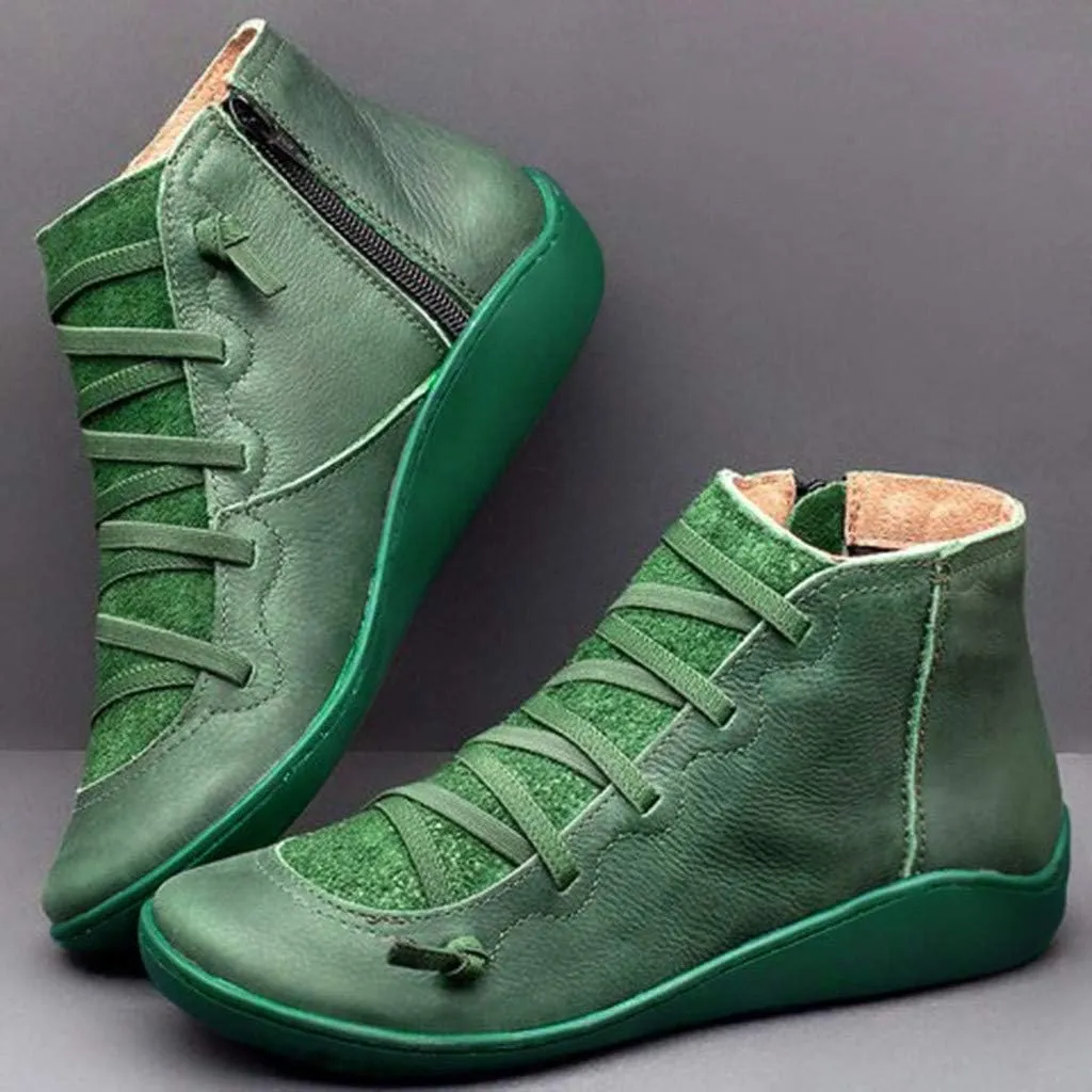 Wide Width Boots for Women Comfy Orthopedic Arch Support Walking Work Outdoor Hiking Ankle Boots Lightweight Lace Up Casual Sneaker