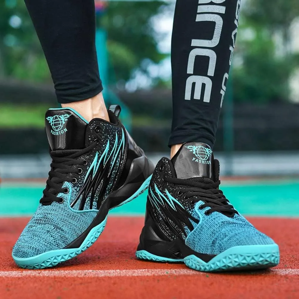 WILTENA Womens Fashion High-top Basketball Shoes Mens Comfy Breathable Non Slip Sports Sneakers Outdoor Athletic Running Walking Shoes