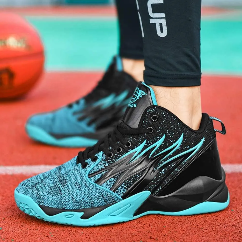 WILTENA Womens Fashion High-top Basketball Shoes Mens Comfy Breathable Non Slip Sports Sneakers Outdoor Athletic Running Walking Shoes