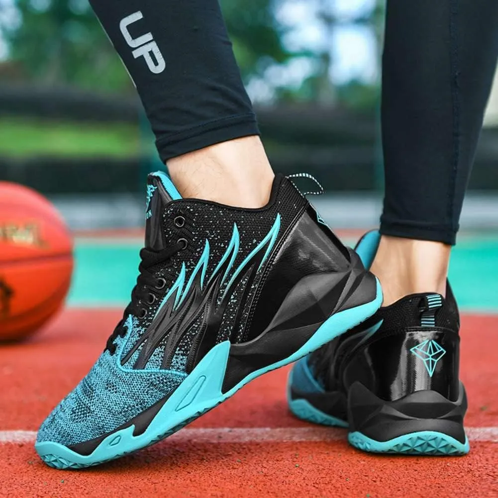 WILTENA Womens Fashion High-top Basketball Shoes Mens Comfy Breathable Non Slip Sports Sneakers Outdoor Athletic Running Walking Shoes