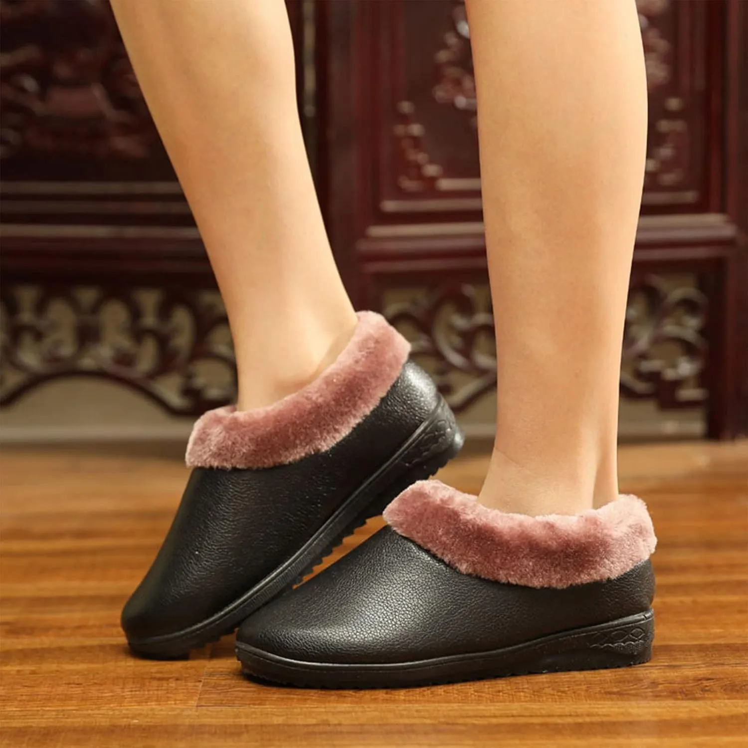 Winter Boots for Women Waterproof Snow Wide Womens Size 8.5 Snow Boot Winter Ankle Shoes for Women Waterproof Snow Women's Winter Boots Black Womens Winter Ankle Boots No Heel