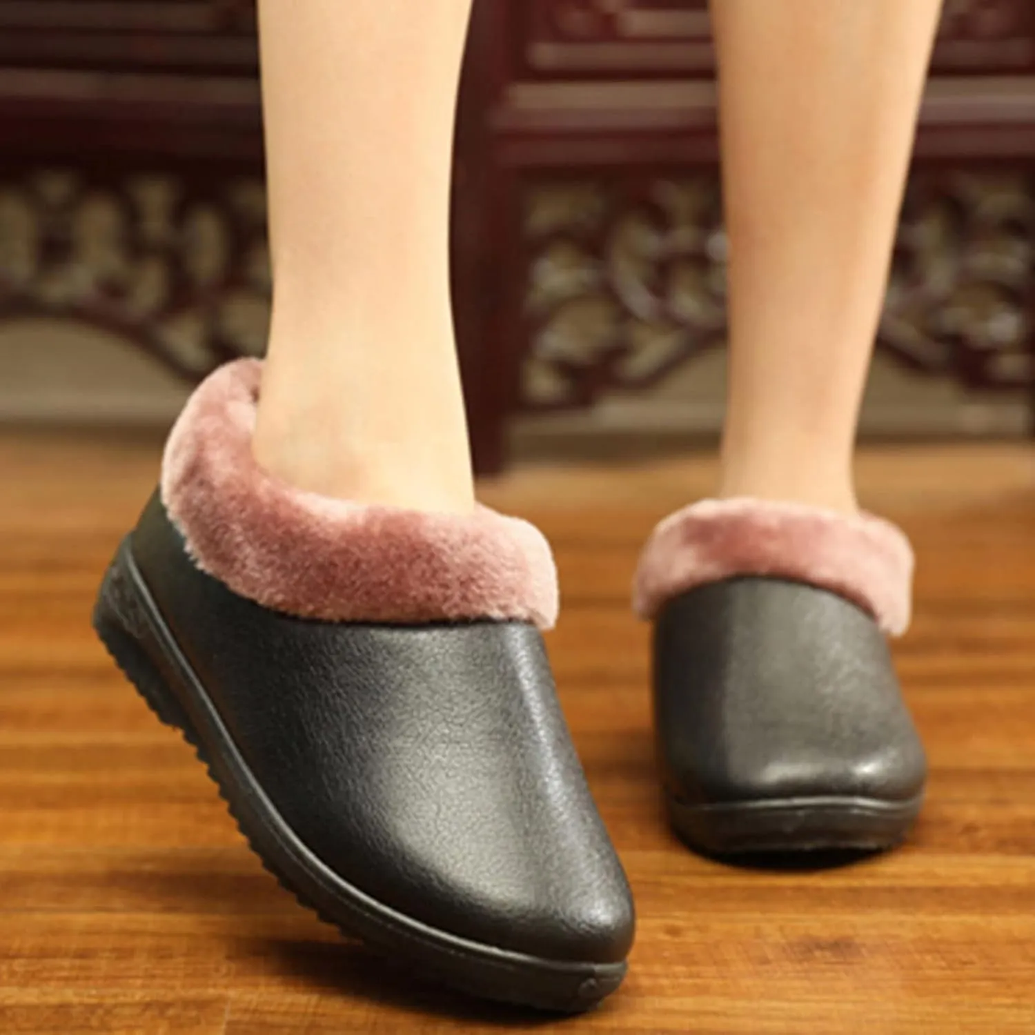Winter Boots for Women Waterproof Snow Wide Womens Size 8.5 Snow Boot Winter Ankle Shoes for Women Waterproof Snow Women's Winter Boots Black Womens Winter Ankle Boots No Heel