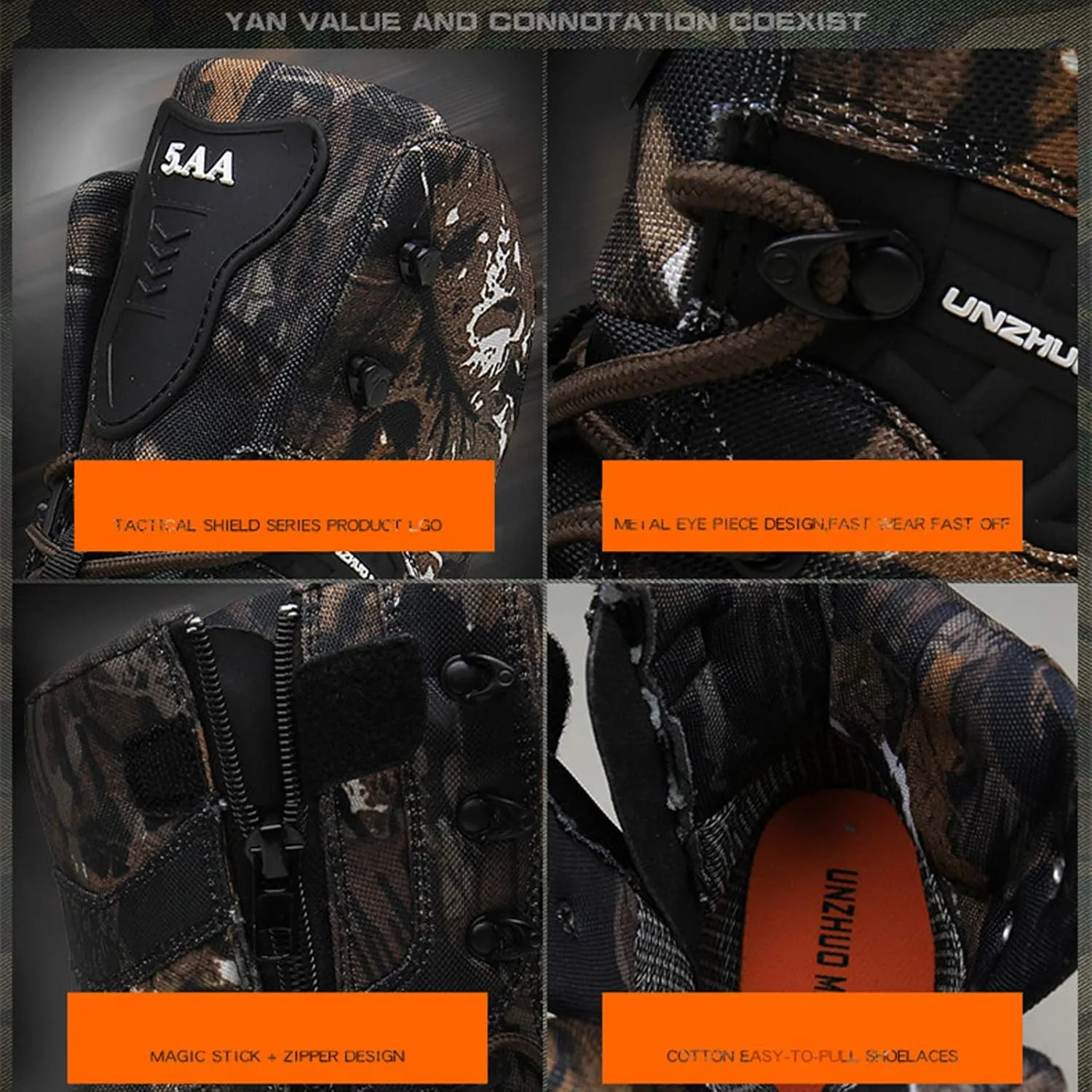 Winter Outdoor Tactical Sport Men's Shoes Oxford Waterproof Camouflage Army Boot Hiking Shoes