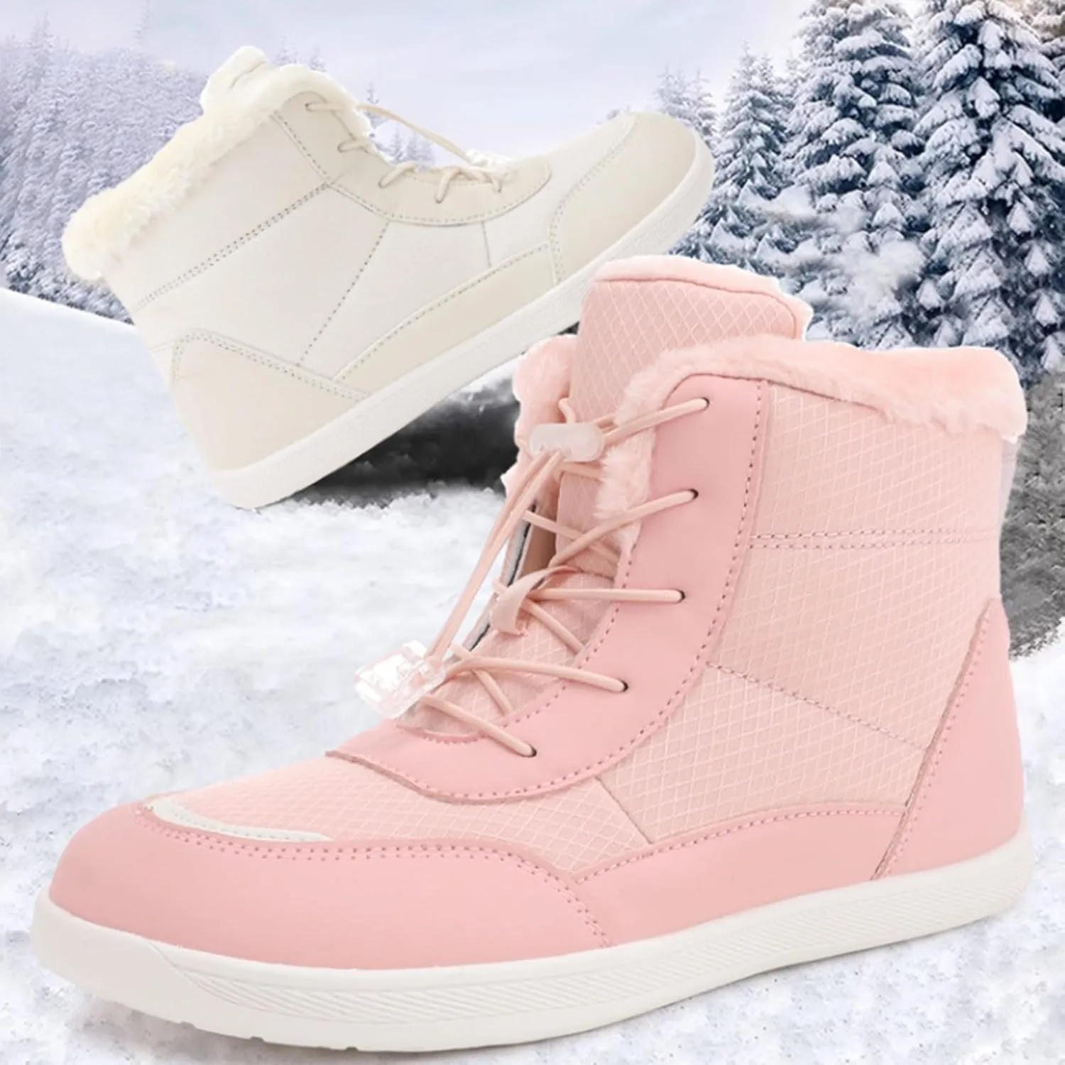 Winter Snow Boots Running Sneakers Non Slip Casual Barefoot Shoes Waterproof High Top for Travel Climbing Hiking