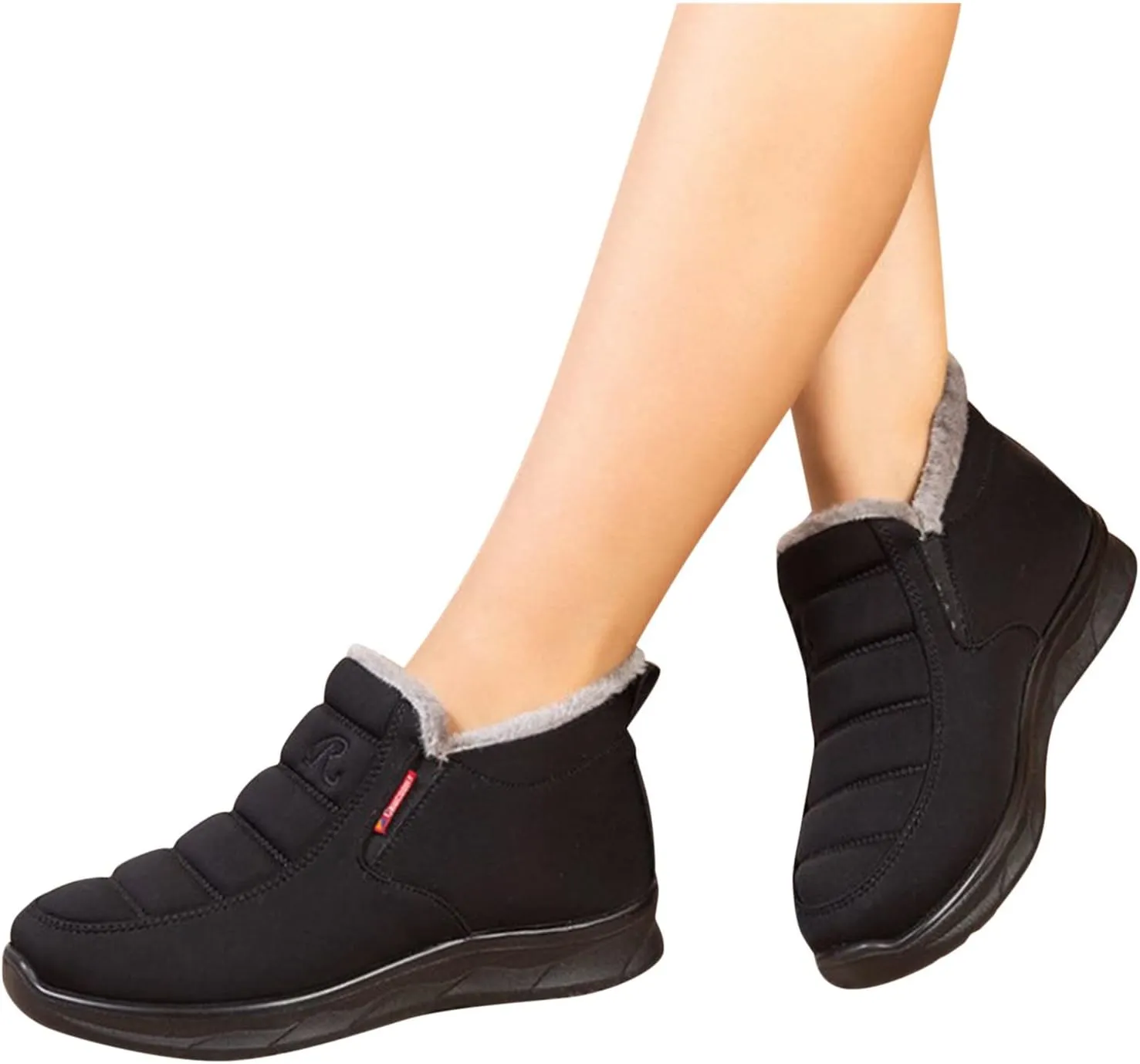 Winter Snow Boots Women Men Warm Comfortable Fur Lining Ankle Booties Platform Sneakers Waterproof Non-Slip Outdoor Walking Hiking Shoes Slip On Wide Width Short Boots with Arch Support