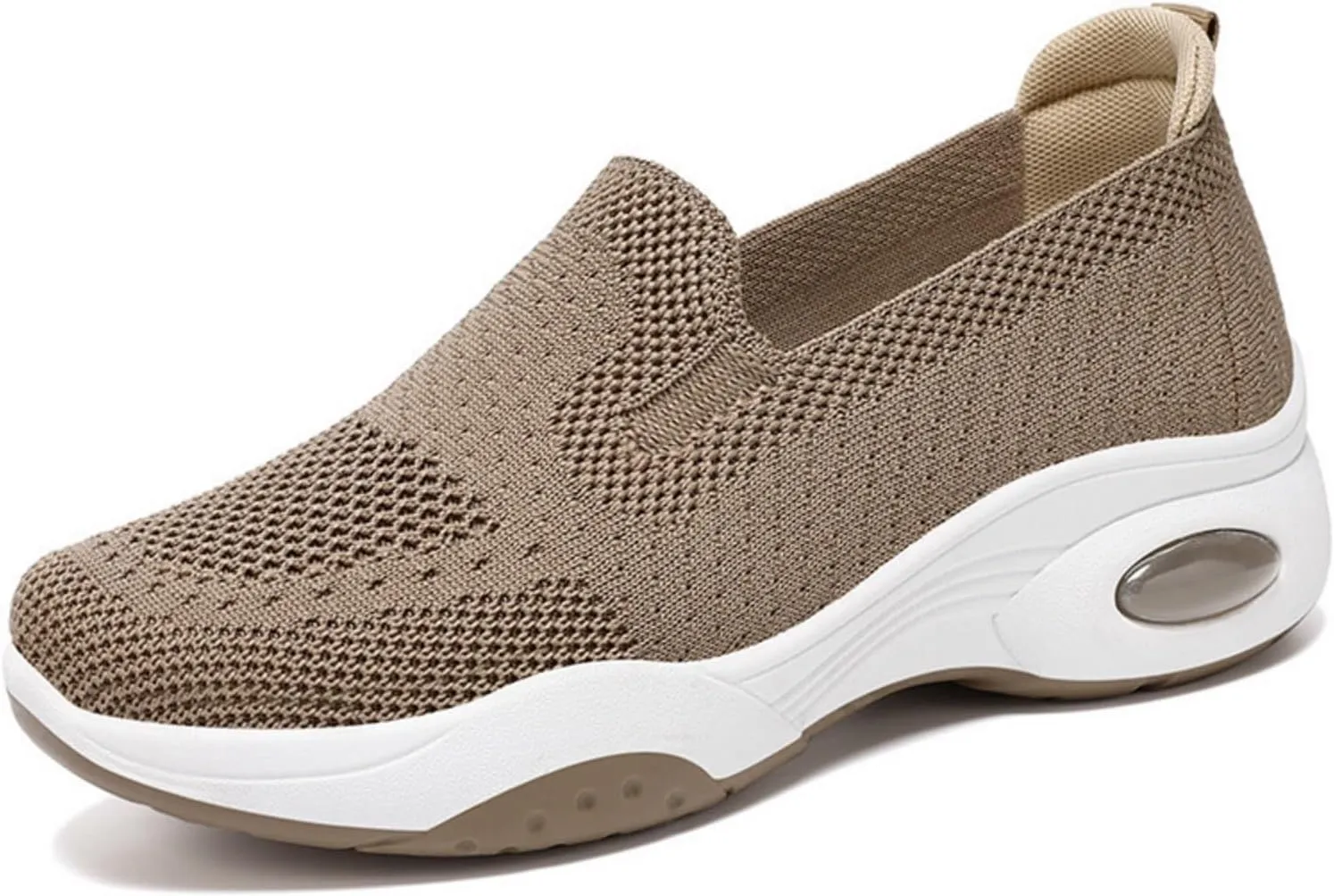 Women Walking Shoes Slip-On Breathable Mesh Trainers Orthopedic Arch Support Shoes Casual Comfortable Jogging Sneaker Lightweight Athletic Sport Sneaker