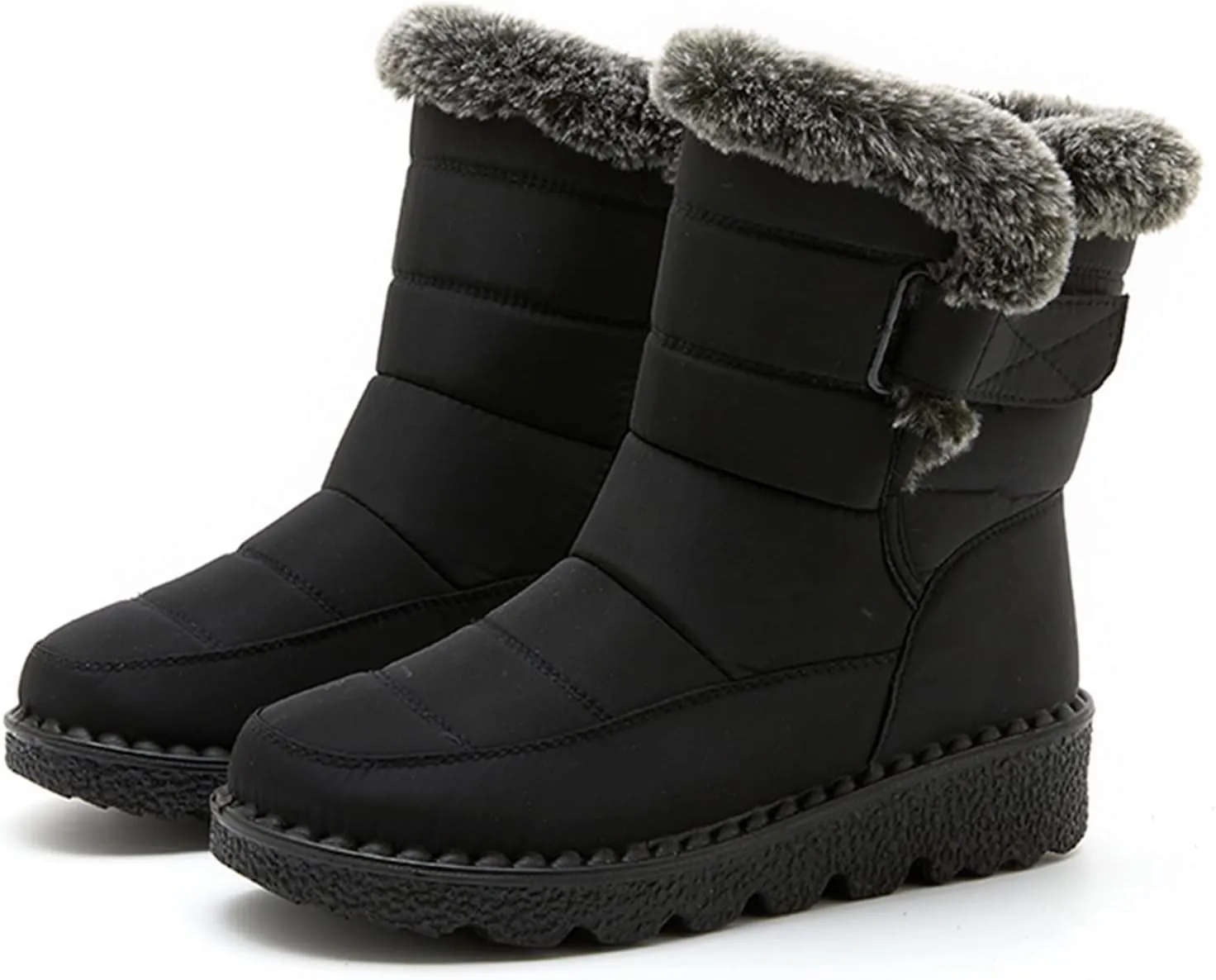 Women's Ankle Snow Boots Waterproof Snow Boots Women Black Womens Winter Boots Size 10 Wide Width Womens Duck Boots Waterproof Insulated Wide Botas De Frio Para Mujer Elegantes