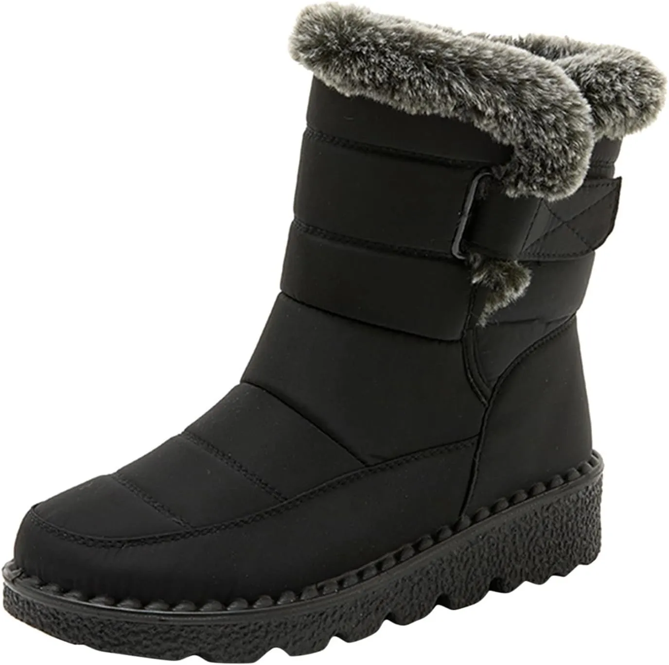 Women's Ankle Snow Boots Waterproof Snow Boots Women Black Womens Winter Boots Size 10 Wide Width Womens Duck Boots Waterproof Insulated Wide Botas De Frio Para Mujer Elegantes