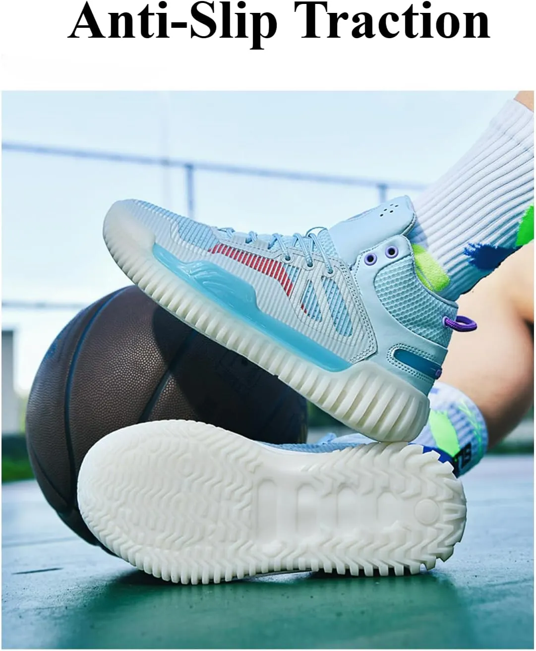 Women's High Top Basketball Shoes - Breathable Mesh Training Sneakers for Sports, Elastic Cushioning Anti-Slip
