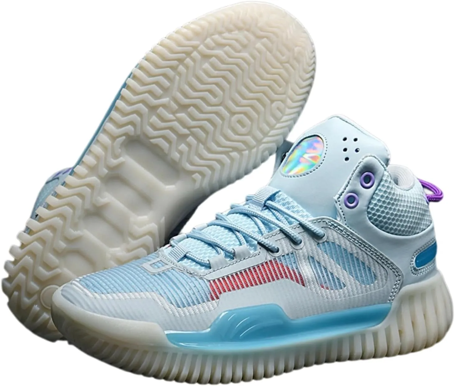 Women's High Top Basketball Shoes - Breathable Mesh Training Sneakers for Sports, Elastic Cushioning Anti-Slip
