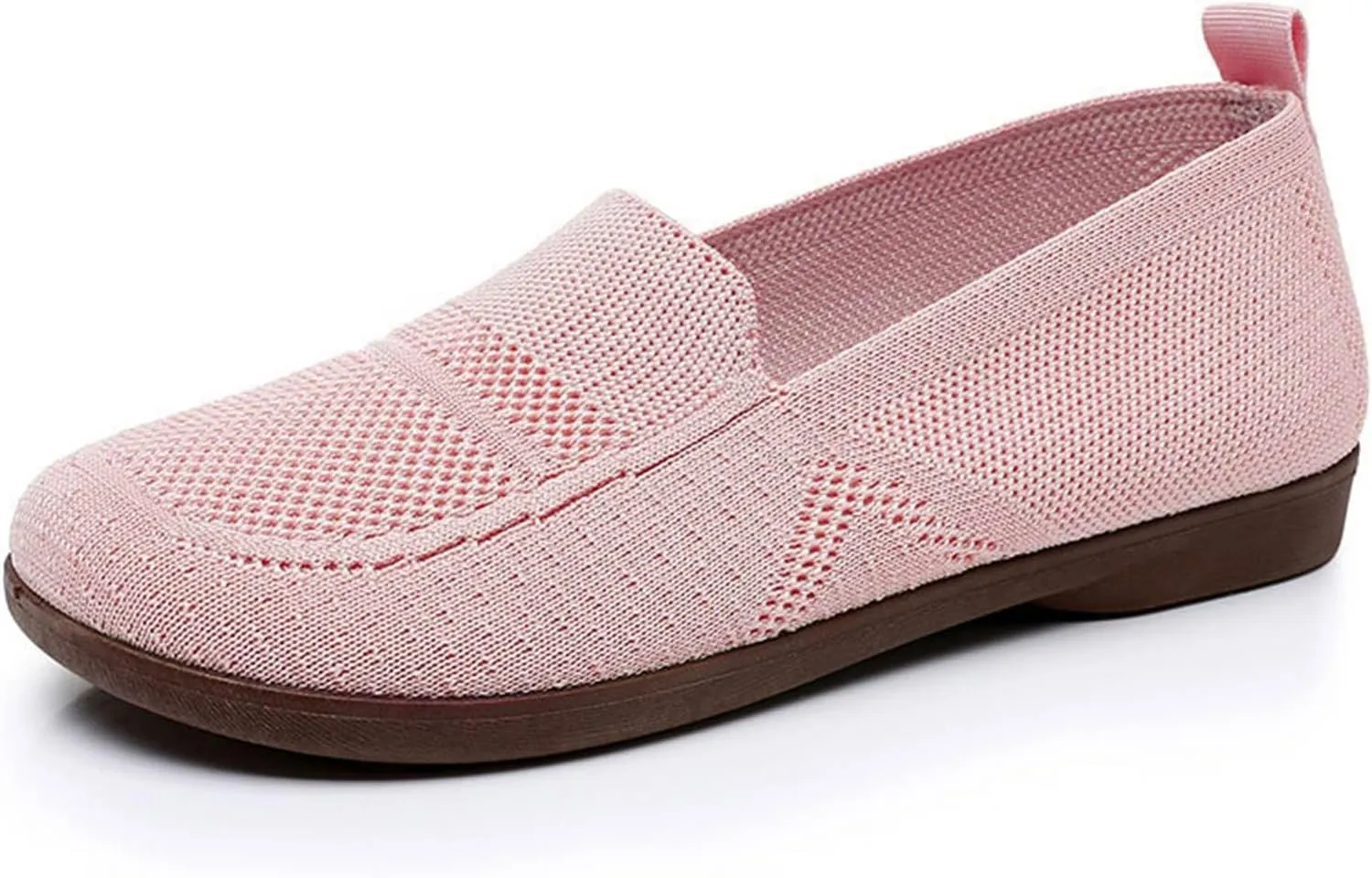 Women's Low Heel Casual Shoes Mesh Breathable Flying Woven Orthopedic Sneaker Wide Width Comfortable Work Shoes