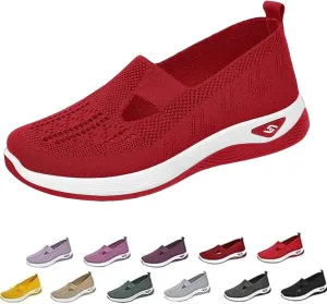 Women's Orthopedic Shoes Woven Wide Arch Support Slip-On Orthowalk Sneakers Casual Breathable Soft Anti-Skid Sports Footwear