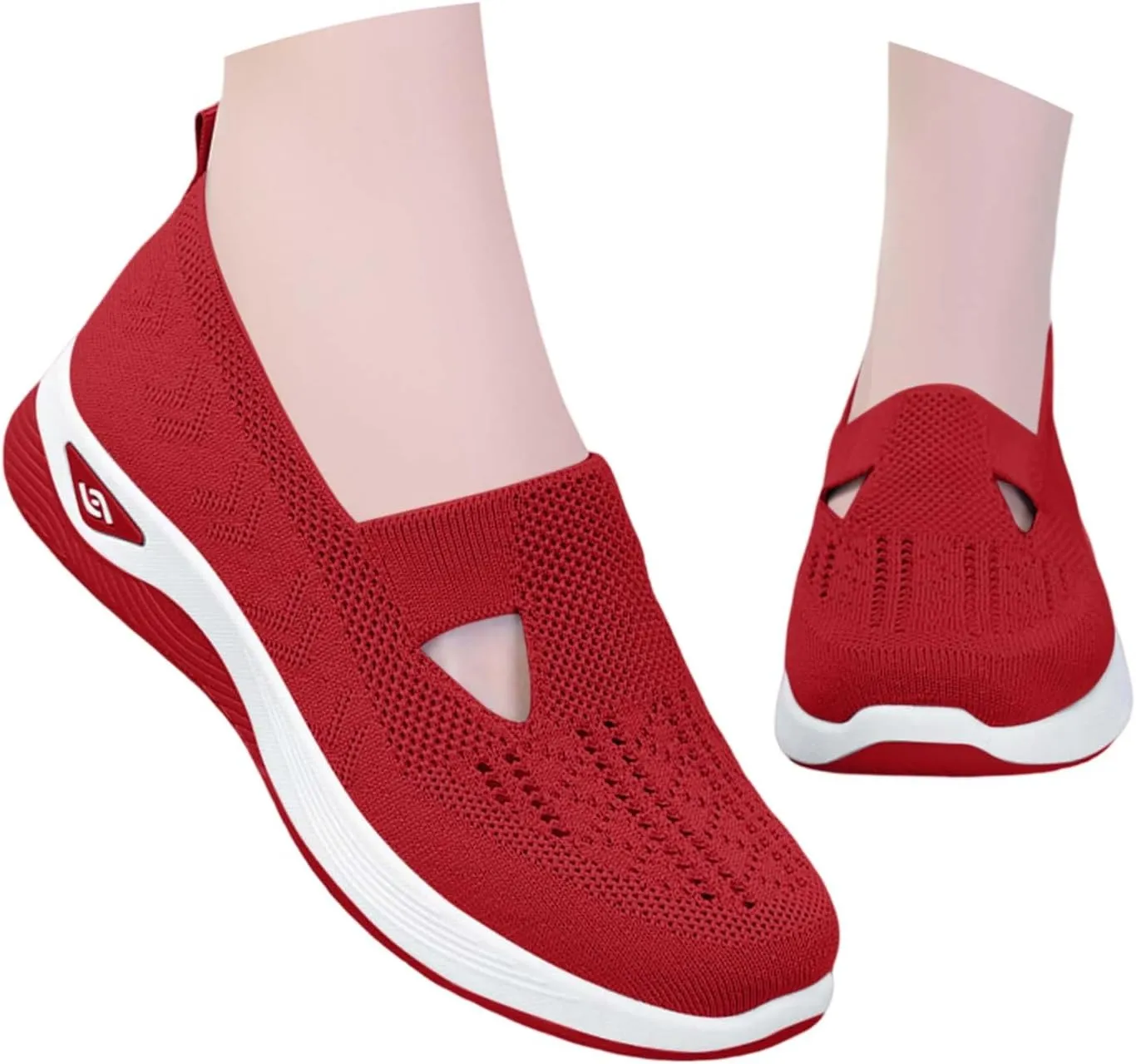 Women's Orthopedic Shoes Woven Wide Arch Support Slip-On Orthowalk Sneakers Casual Breathable Soft Anti-Skid Sports Footwear