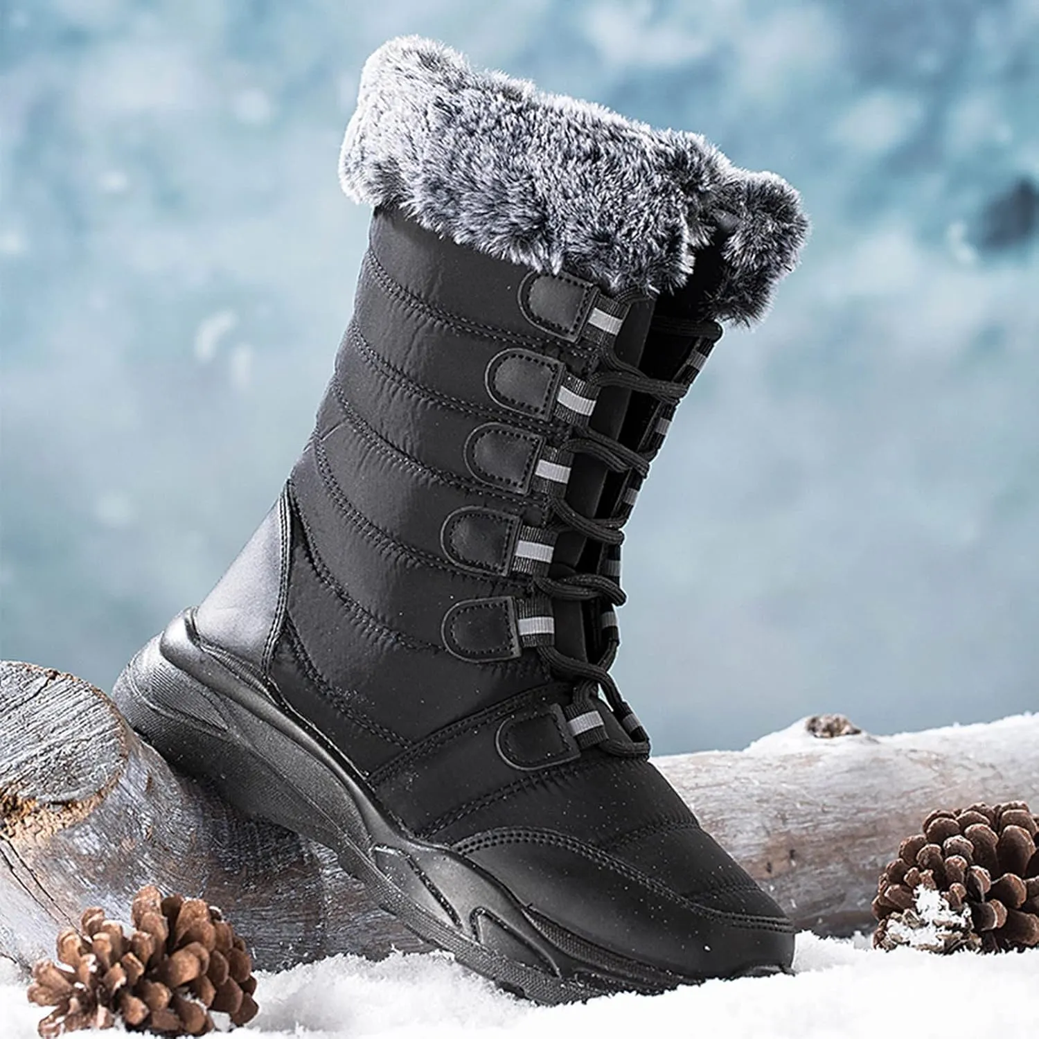 Women's Snow Boots Waterproof Snow Boots Cold Weather Ankle Booties Waterproof Trekking Trail Climbing Shoes Womens Winter Shoes