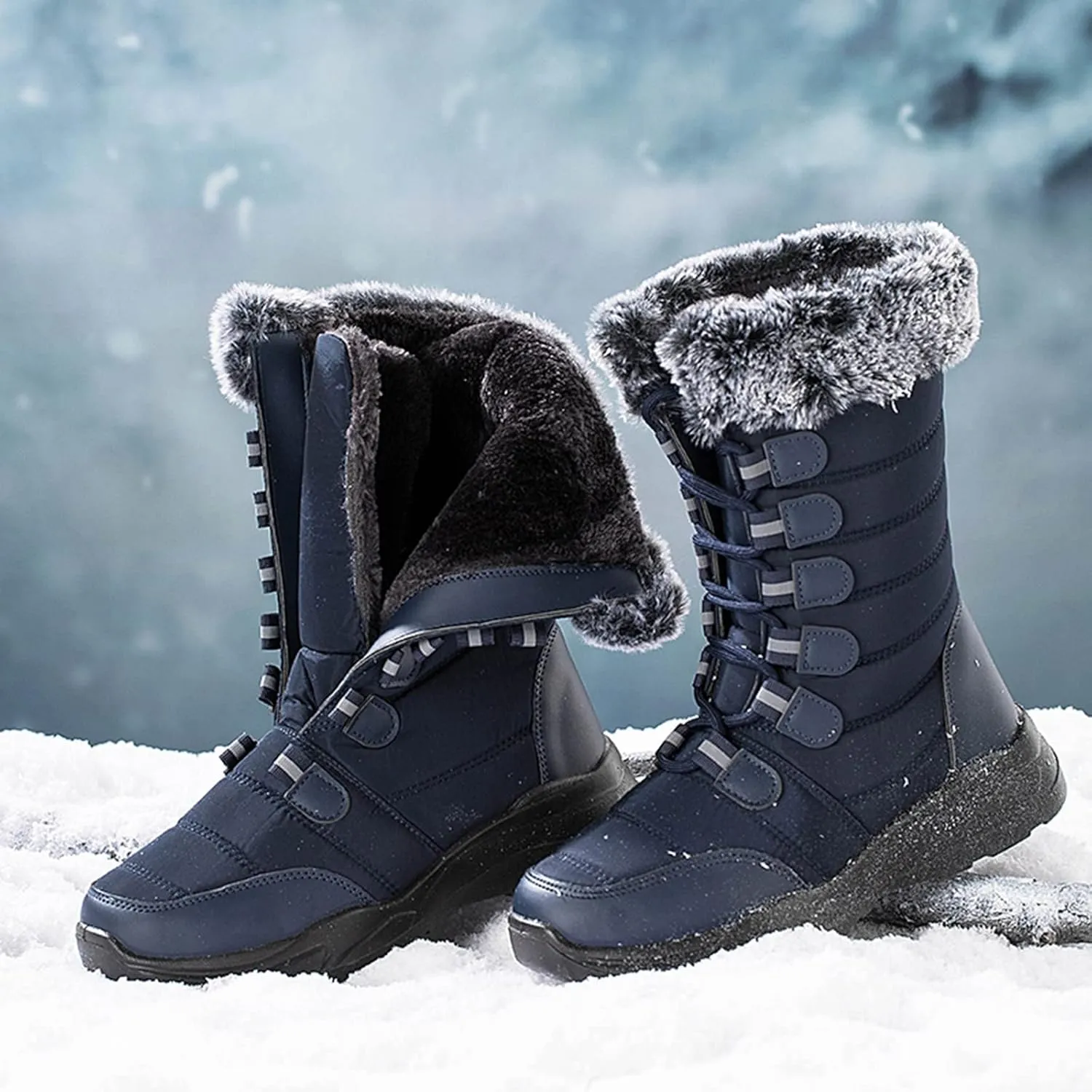 Women's Snow Boots Waterproof Snow Boots Cold Weather Ankle Booties Waterproof Trekking Trail Climbing Shoes Womens Winter Shoes