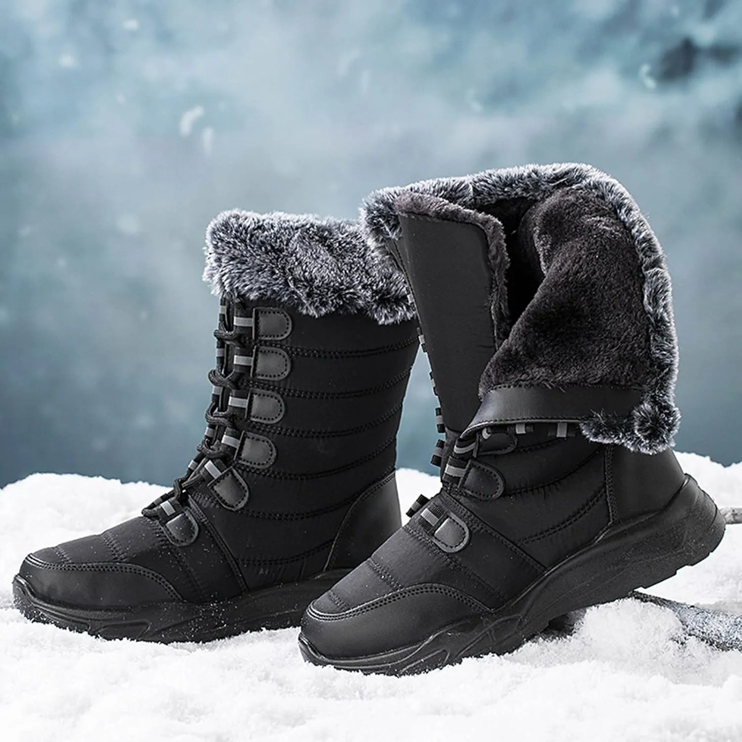 Women's Snow Boots Waterproof Snow Boots Cold Weather Ankle Booties Waterproof Trekking Trail Climbing Shoes Womens Winter Shoes