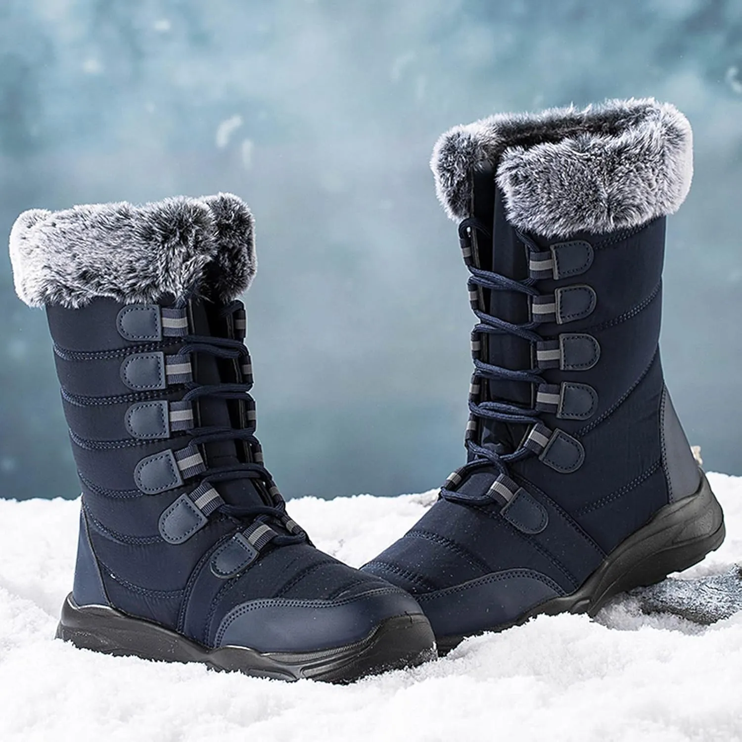 Women's Snow Boots Waterproof Snow Boots Cold Weather Ankle Booties Waterproof Trekking Trail Climbing Shoes Womens Winter Shoes