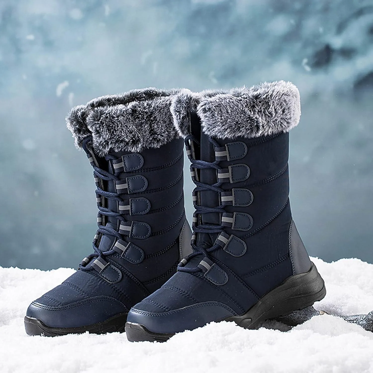 Women's Snow Boots Waterproof Snow Boots Cold Weather Ankle Booties Waterproof Trekking Trail Climbing Shoes Womens Winter Shoes