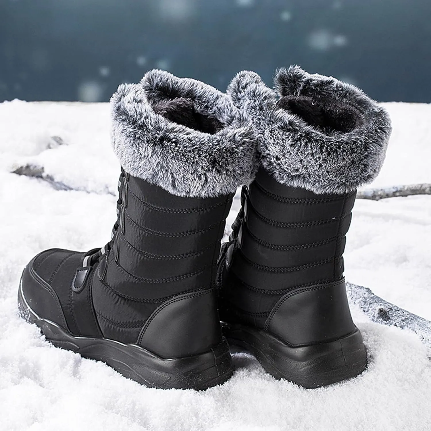 Women's Snow Boots Waterproof Snow Boots Cold Weather Ankle Booties Waterproof Trekking Trail Climbing Shoes Womens Winter Shoes