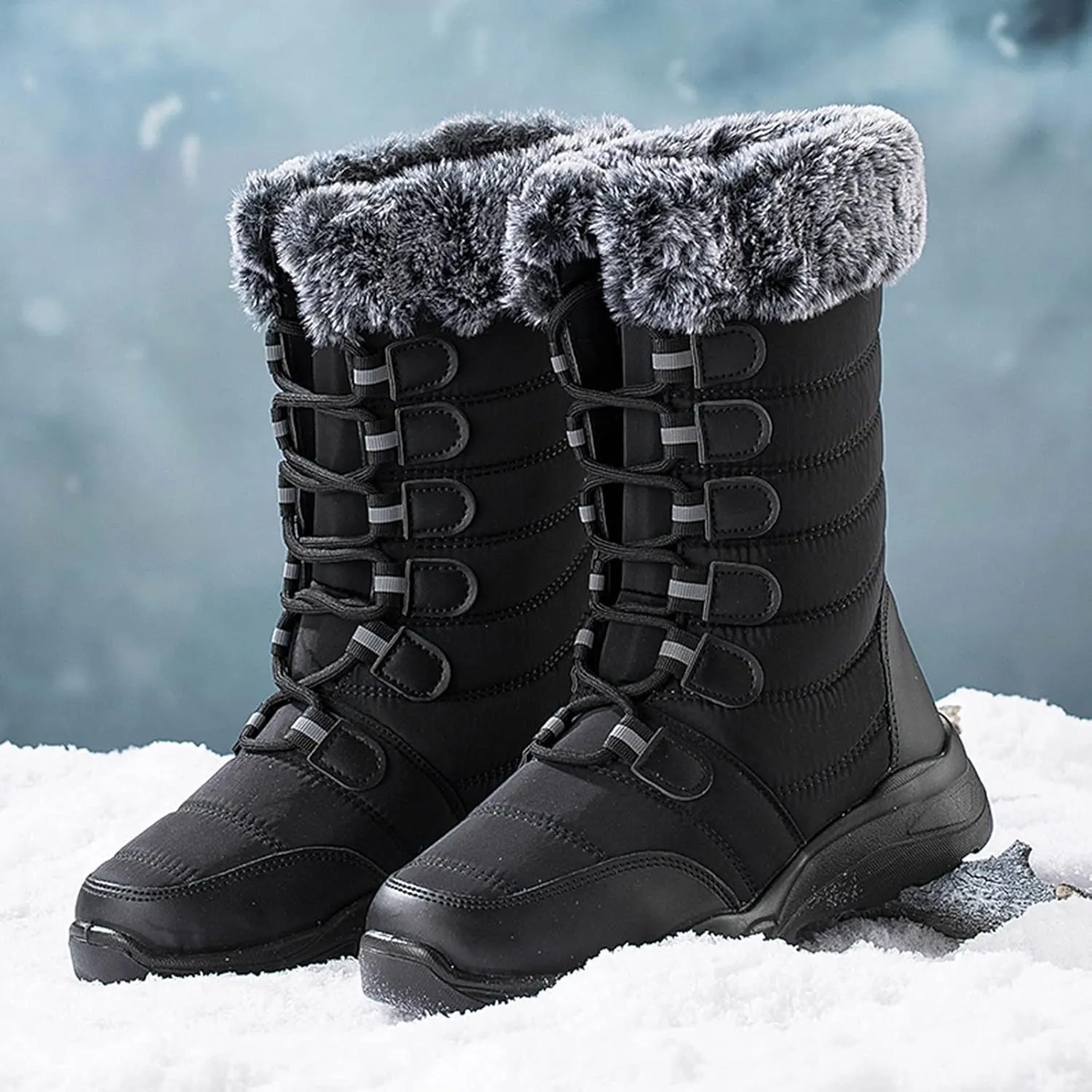 Women's Snow Boots Waterproof Snow Boots Cold Weather Ankle Booties Waterproof Trekking Trail Climbing Shoes Womens Winter Shoes