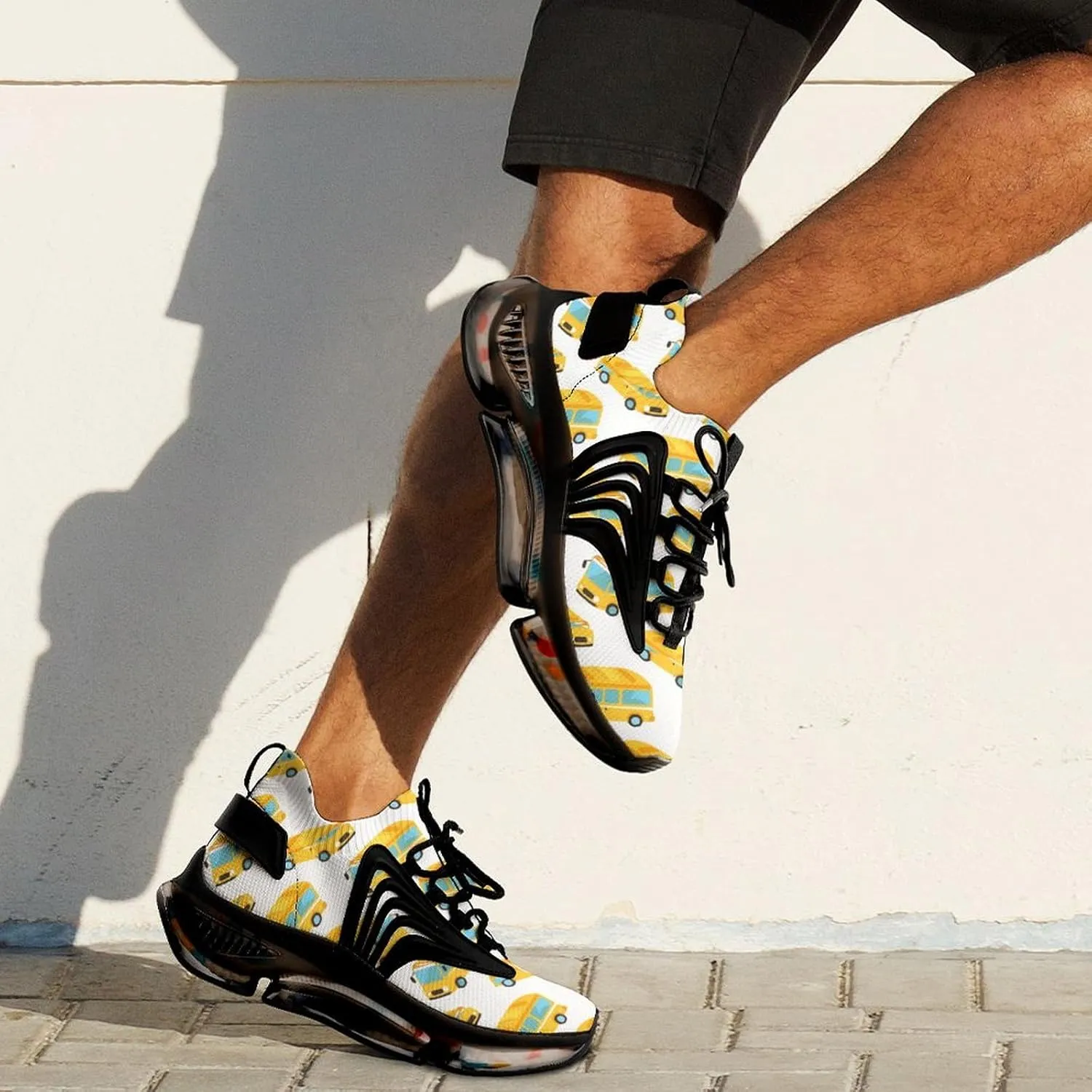 Yellow School Bus Men's Running Shoes Lightweight Walking Shoe Breathable Sneaker
