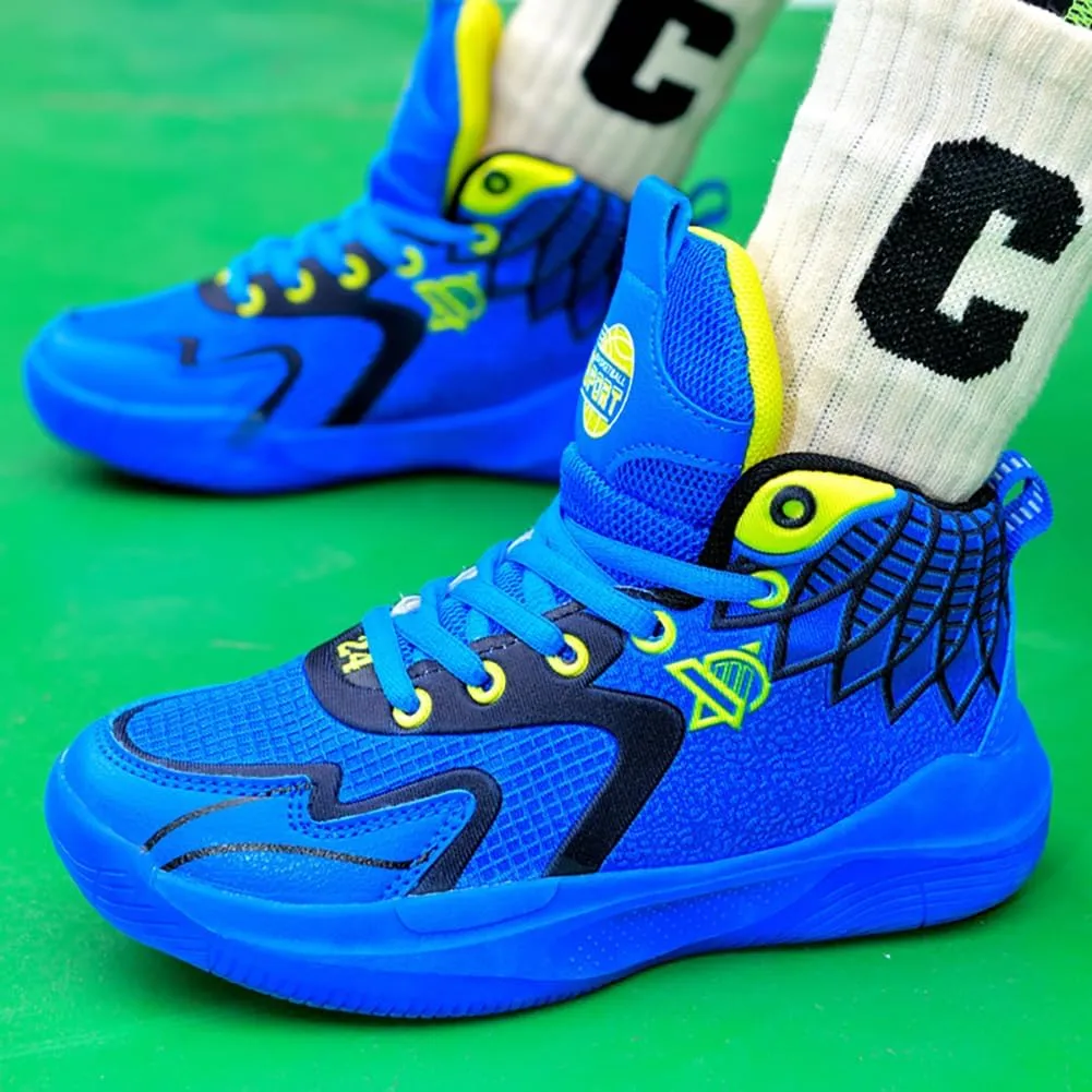 Youth Basketball Shoes, Student Sports Shoes, Breathable, Anti Slip, Shock-Absorbing, Unisex