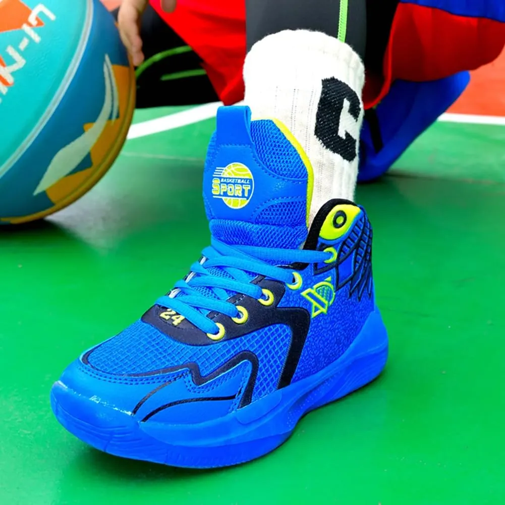 Youth Basketball Shoes, Student Sports Shoes, Breathable, Anti Slip, Shock-Absorbing, Unisex